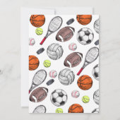 Persoonlijke sportieve verjaardagsuitnodiging voor kaart (Achterkant)