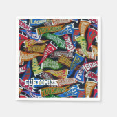 Persoonlijke Sports Fan Pennant Pattern Napkins Servetten (Voorkant)