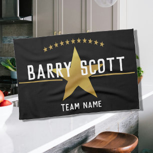 Persoonlijke sportspelerprint – Gouden Ster Onders Theedoek