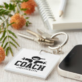 Persoonlijke sportteam coach sleutelhanger cadeau (Voorkant Rechts)
