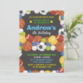 Persoonlijke sportverjaardag voor kind Uitnodiging (Staand voorkant)