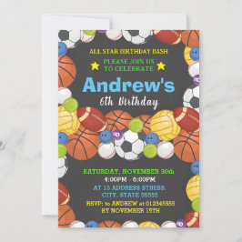 Persoonlijke sportverjaardag voor kind Uitnodiging