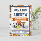 Persoonlijke sportverjaardag voor kind Uitnodiging (Staand voorkant)