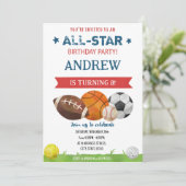 Persoonlijke sportverjaardag voor kind Uitnodiging (Staand voorkant)