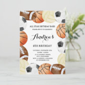 Persoonlijke sportverjaardag voor kind Uitnodiging (Staand voorkant)