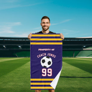 Persoonlijke sportvoetbal aangepaste voetbalspeler handdoek