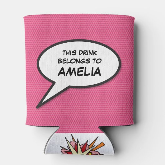 Persoonlijke spraakballon Grappig modern kleurrijk Blikjeskoeler (Achterkant)