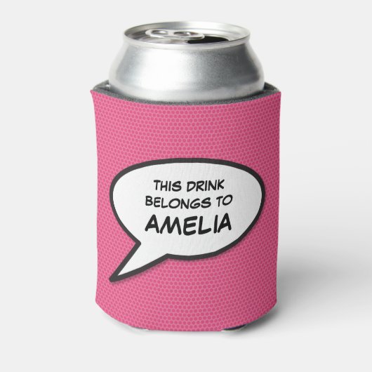 Persoonlijke spraakballon Grappig modern kleurrijk Blikjeskoeler (Blikje Achterkant)