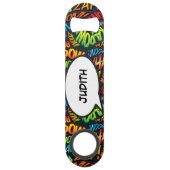 Persoonlijke spraakballon leuk retro stripboek speed flessenopener (Achterkant)