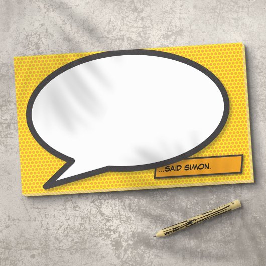 Persoonlijke spraakballon leuk stripboek post-it® notes