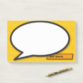 Persoonlijke spraakballon leuk stripboek post-it® notes (Op bureau)