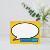 Persoonlijke spraakballon Leuke stripboek Briefkaart (Staand voorkant)