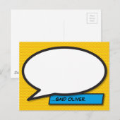 Persoonlijke spraakballon Leuke stripboek Briefkaart (Voorkant / Achterkant)