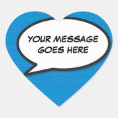 Persoonlijke spraakballon Leuke stripboek Hart Sticker (Voorkant)