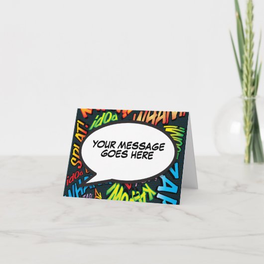 Persoonlijke spraakballon Leuke stripboek Kaart (Voorkant)