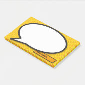Persoonlijke spraakballon pret stripboek post-it® notes (Schuin)