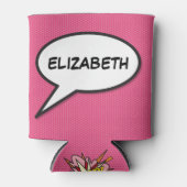 Persoonlijke spraakballon Roze Fun Modern Blikjeskoeler