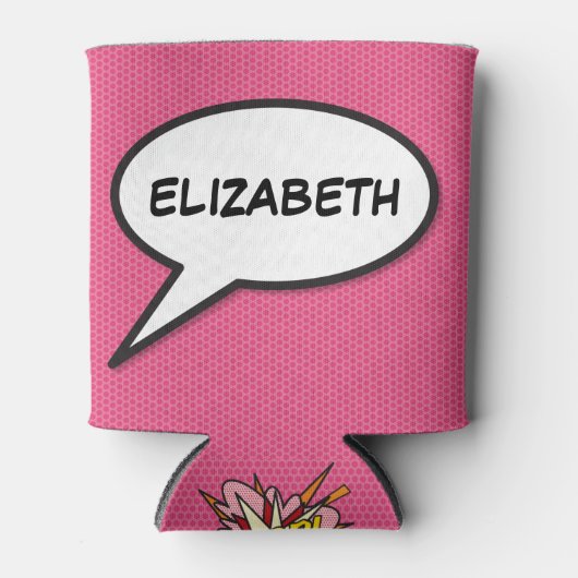 Persoonlijke spraakballon Roze Fun Modern Blikjeskoeler (Voorkant)