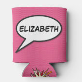 Persoonlijke spraakballon Roze Fun Modern Blikjeskoeler