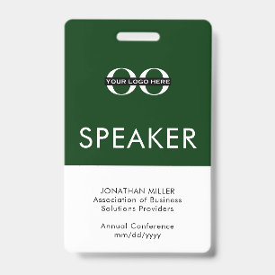Persoonlijke Spreker Badge Aangepaste Tekst Logo