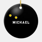 persoonlijke squash-speler, ingebouwd keramisch ornament (Achterkant)