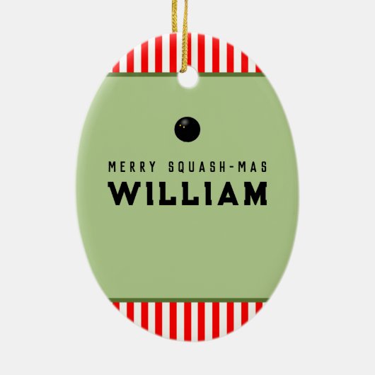 persoonlijke squash-sport keramisch ornament (Achterkant)