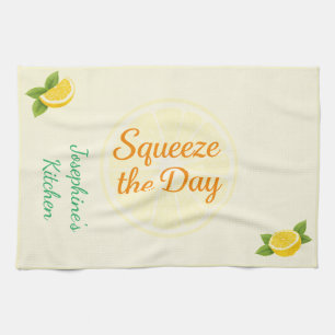 Persoonlijke Squeeze the Day Citroen Keukendoek Theedoek