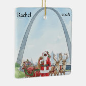 Persoonlijke St Louis Kerstman Keramisch Ornament (Rechts)