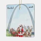 Persoonlijke St Louis Kerstman Keramisch Ornament (Links)