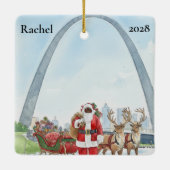 Persoonlijke St Louis Kerstman Keramisch Ornament (Achterkant)