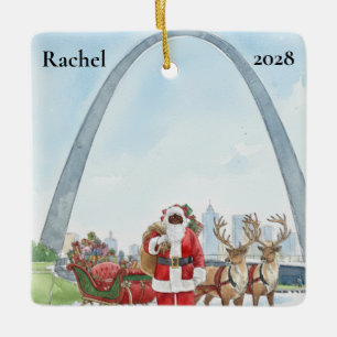 Persoonlijke St Louis Kerstman Keramisch Ornament