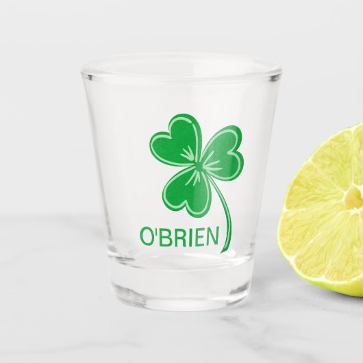 Persoonlijke St Patrick Dag Shamrock Clover Shot Glas (Voorkant)