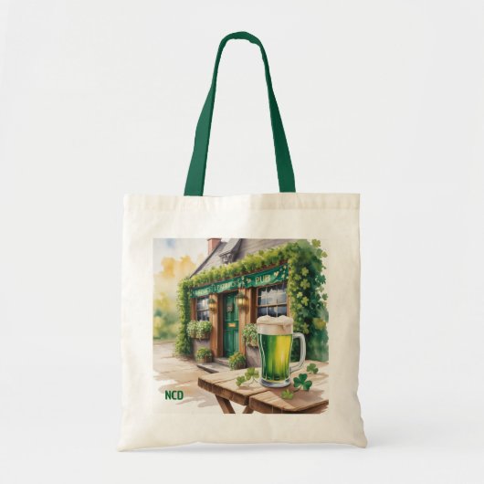 Persoonlijke St. Patrick's Day Bar Pub Feest Tote Bag (Voorkant)