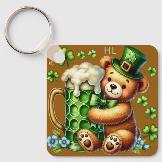 Persoonlijke St. Patrick's Day Beer Sleutelhanger (Voorkant)