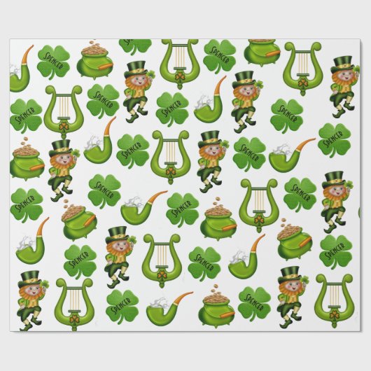 Persoonlijke St. Patrick's Day Cadeaupapier (Vlak)