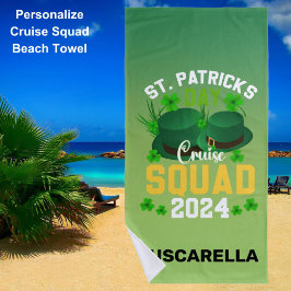 Persoonlijke St. Patrick's Day Cruise Squad Strandlaken