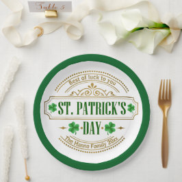 Persoonlijke St. Patrick's Day I Geluk van de Iere Papieren Bordje