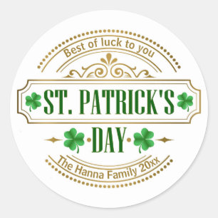 Persoonlijke St. Patrick's Day I Geluk van de Iere Ronde Sticker