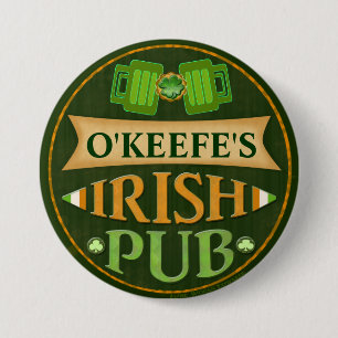 Persoonlijke St. Patrick's Day Irish Pub Button