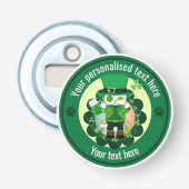 Persoonlijke St. Patrick's Day Kat Schoenmaker Button Flesopener (Voorkant)