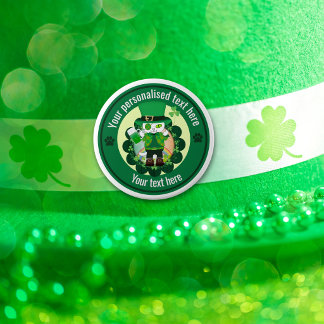 Persoonlijke St. Patrick's Day kat schoenmaker Ronde Button 6,0 Cm