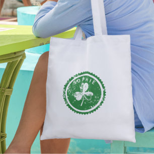 Persoonlijke St. Patrick's Day klaver Tote Bag