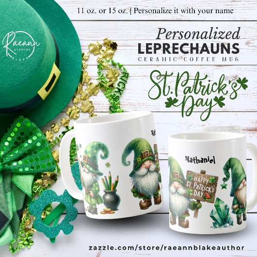 Persoonlijke St. Patrick's Day Leprechauns Keramie Koffiemok