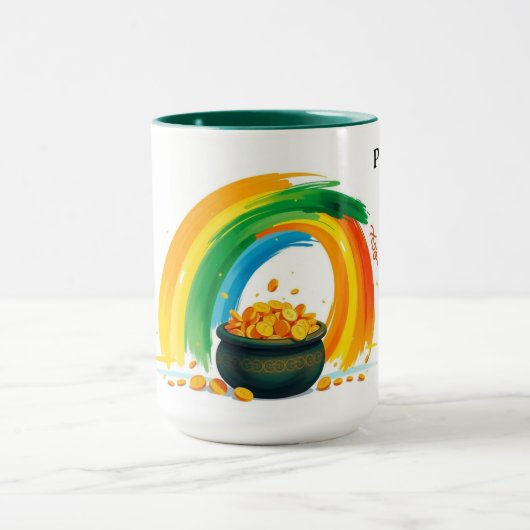Persoonlijke St. Patrick's Day Pot met Goud Mok (Midden)