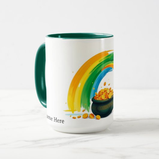 Persoonlijke St. Patrick's Day Pot met Goud Mok (Voorkant links)