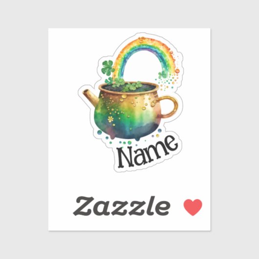 Persoonlijke St. Patrick's Day regenboog Sticker (Vel)