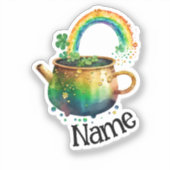 Persoonlijke St. Patrick's Day regenboog Sticker (Voorkant)