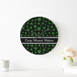 Persoonlijke St. Patrick's Day Shamrock met Parel Grote Klok