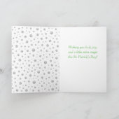 Persoonlijke St. Patrick's Day Shamrock met Parel Kaart (Binnen)