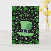 Persoonlijke St. Patrick's Day Shamrock met Parel Kaart (Gele Bloem)
